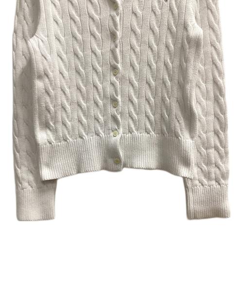 POLO RALPH LAUREN（ポロ・ラルフローレン）POLO RALPH LAUREN (ポロ・ラルフローレン) ケーブルニット 厚手カーディガン ホワイト サイズ:SIZE Mの古着・服飾アイテム