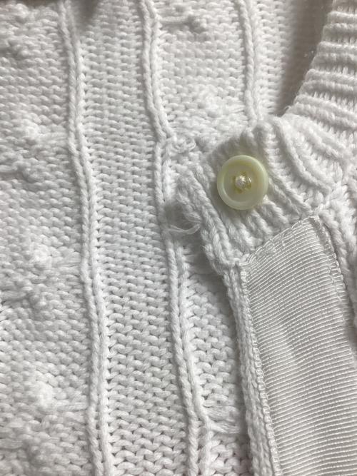 POLO RALPH LAUREN（ポロ・ラルフローレン）POLO RALPH LAUREN (ポロ・ラルフローレン) ケーブルニット 厚手カーディガン ホワイト サイズ:SIZE Mの古着・服飾アイテム