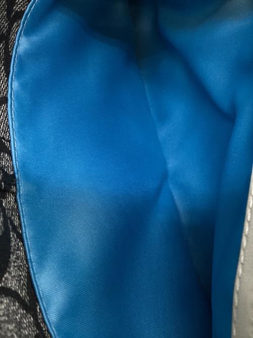 COACH（コーチ）COACH (コーチ) ヘリテージ ストライプ スモール ドームド サッチェル ハンドバッグ ブラック×ホワイトの古着・服飾アイテム