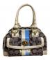 COACH（コーチ）の古着「ヘリテージ ストライプ スモール ドームド サッチェル ハンドバッグ」｜ブラック×ホワイト