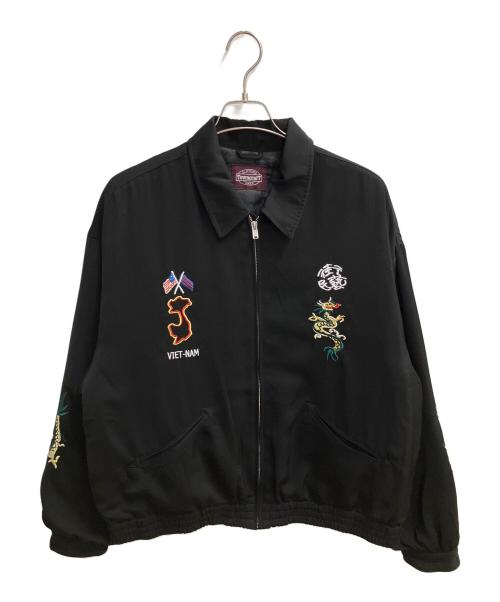 TOWN CRAFT PREP（タウンクラフトプレップ）TOWN CRAFT PREP (タウンクラフトプレップ) Embroidery Souvenir Jacket 中綿ジャケット ブラック サイズ:SIZE Lの古着・服飾アイテム