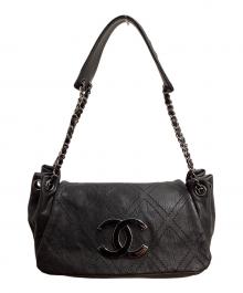 CHANEL（シャネル）の古着「ココマーク ダイヤステッチチェーンショルダーバッグ」｜ブラック