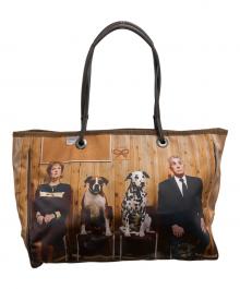 ANYA HINDMARCH（アニヤ・ハインドマーチ）の古着「プリントトートバッグ」｜ブラウン