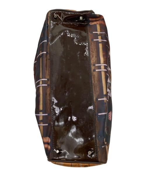 ANYA HINDMARCH（アニヤ・ハインドマーチ）ANYA HINDMARCH (アニヤ・ハインドマーチ) プリントトートバッグ ブラウンの古着・服飾アイテム