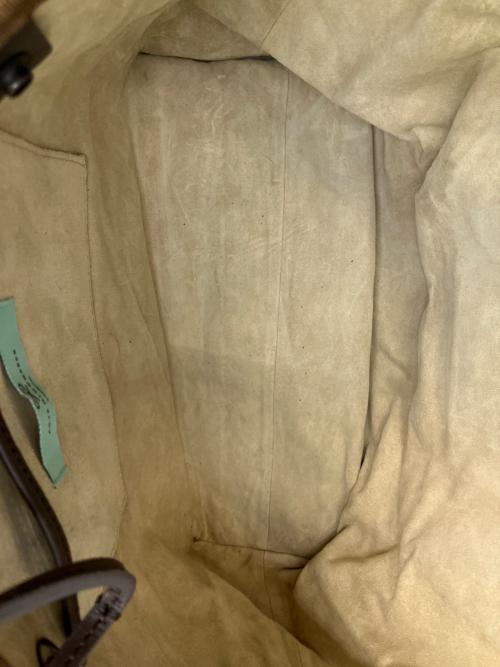 ANYA HINDMARCH（アニヤ・ハインドマーチ）ANYA HINDMARCH (アニヤ・ハインドマーチ) プリントトートバッグ ブラウンの古着・服飾アイテム