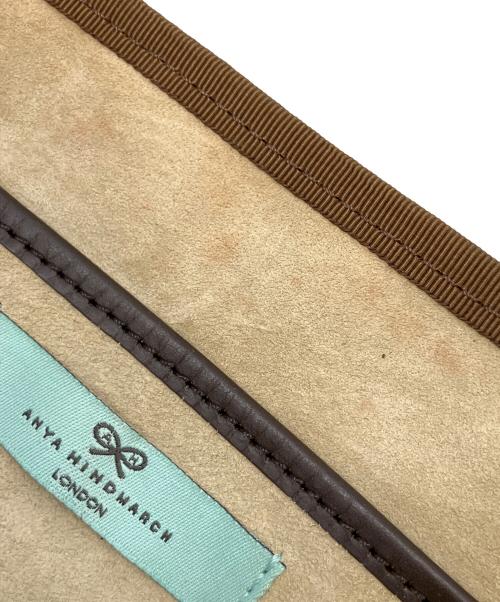 ANYA HINDMARCH（アニヤ・ハインドマーチ）ANYA HINDMARCH (アニヤ・ハインドマーチ) プリントトートバッグ ブラウンの古着・服飾アイテム