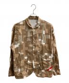 PHINGERINフィンガリン）の古着「NIGHT SHIRT NEL OVERLAYED SQUARES 長袖シャツ」｜ブラウン