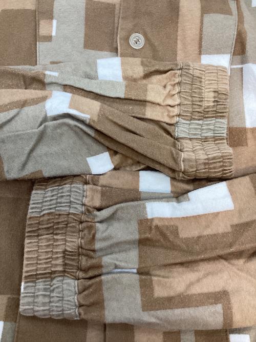 PHINGERIN（フィンガリン）PHINGERIN (フィンガリン) NIGHT SHIRT NEL OVERLAYED SQUARES 長袖シャツ ブラウン サイズ:SIZE Sの古着・服飾アイテム
