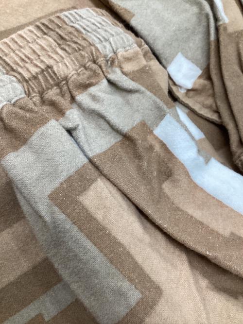 PHINGERIN（フィンガリン）PHINGERIN (フィンガリン) NIGHT SHIRT NEL OVERLAYED SQUARES 長袖シャツ ブラウン サイズ:SIZE Sの古着・服飾アイテム