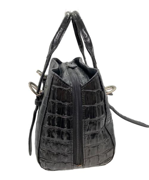 その他ブランド（ソノタブランド）その他ブランド (ソノタブランド) クロコダイルレザー ハンドバッグ ブラックの古着・服飾アイテム