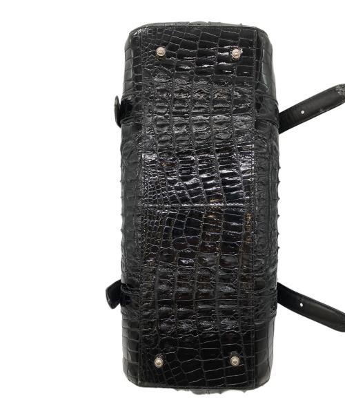 その他ブランド（ソノタブランド）その他ブランド (ソノタブランド) クロコダイルレザー ハンドバッグ ブラックの古着・服飾アイテム
