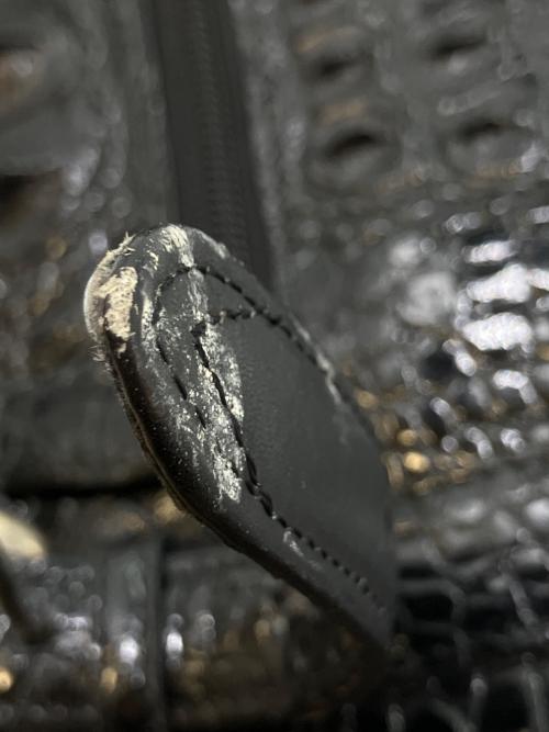 その他ブランド（ソノタブランド）その他ブランド (ソノタブランド) クロコダイルレザー ハンドバッグ ブラックの古着・服飾アイテム