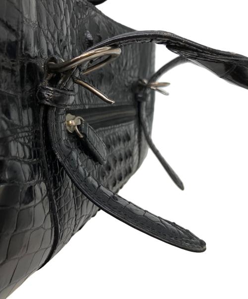 その他ブランド（ソノタブランド）その他ブランド (ソノタブランド) クロコダイルレザー ハンドバッグ ブラックの古着・服飾アイテム