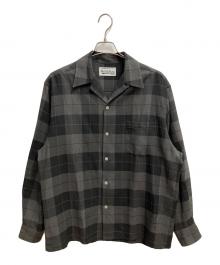 WACKO MARIA（ワコマリア）の古着「オンブレチェックオープンカラーシャツ」｜ブラック×グレー