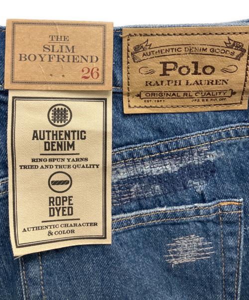 POLO RALPH LAUREN（ポロ・ラルフローレン）POLO RALPH LAUREN (ポロ・ラルフローレン) SLIM BOYFRIEND デニムパンツ インディゴ サイズ:SIZE 66cm (W26) 未使用品の古着・服飾アイテム