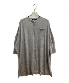 mizuiro-ind（ミズイロインド）の古着「ハイゲージスタンドカラーワンピース 長袖ワンピース」｜グレー