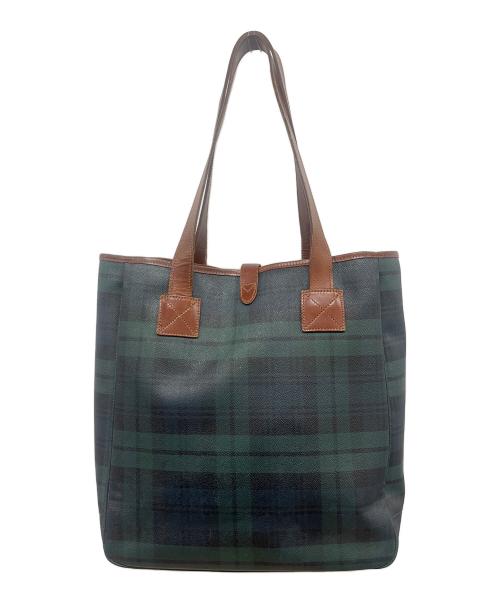POLO RALPH LAUREN（ポロ・ラルフローレン）POLO RALPH LAUREN (ポロ・ラルフローレン) トートバッグ グリーン×ブラウンの古着・服飾アイテム