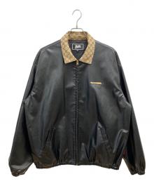 MOBB（モブ）の古着「フェイクレザージャケット」｜ブラック×ベージュ