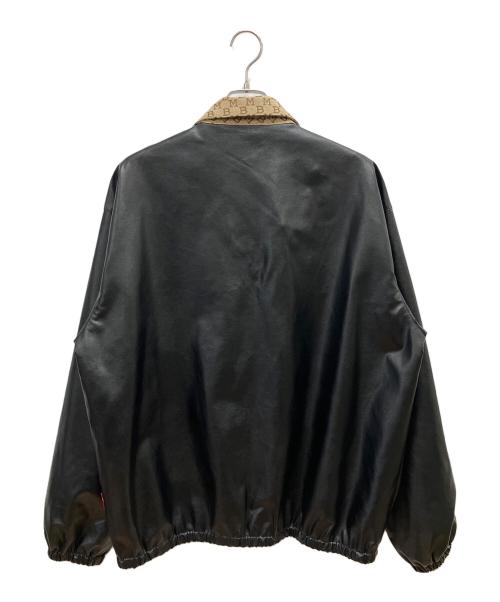 MOBB（モブ）MOBB (モブ) フェイクレザージャケット ブラック×ベージュ サイズ:SIZE XLの古着・服飾アイテム