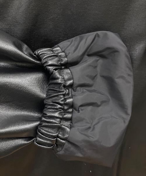 MOBB（モブ）MOBB (モブ) フェイクレザージャケット ブラック×ベージュ サイズ:SIZE XLの古着・服飾アイテム