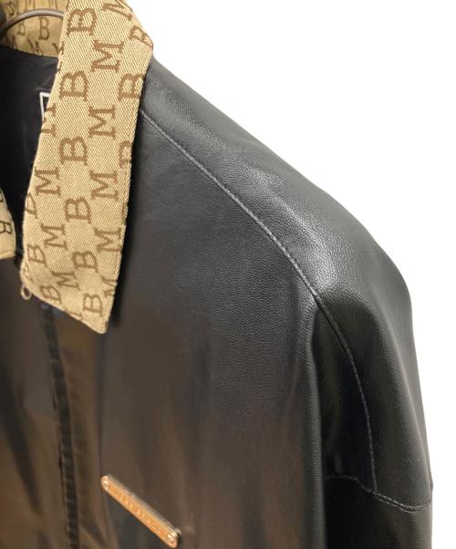 MOBB（モブ）MOBB (モブ) フェイクレザージャケット ブラック×ベージュ サイズ:SIZE XLの古着・服飾アイテム