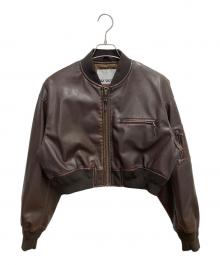 SLY（スライ）の古着「VINTAGE F／LEATHER CROP ブルゾン」｜ブラウン