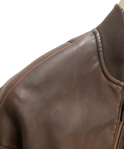 SLY（スライ）SLY (スライ) VINTAGE F／LEATHER CROP ブルゾン ブラウン サイズ:SIZE Mの古着・服飾アイテム