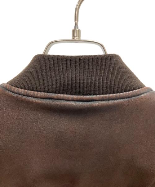 SLY（スライ）SLY (スライ) VINTAGE F／LEATHER CROP ブルゾン ブラウン サイズ:SIZE Mの古着・服飾アイテム