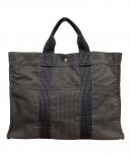 HERMESエルメス）の古着「エールラインMM ハンドバッグ」｜グレー×ブラック