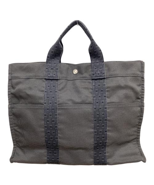 HERMES（エルメス）HERMES (エルメス) エールラインMM ハンドバッグ グレー×ブラックの古着・服飾アイテム