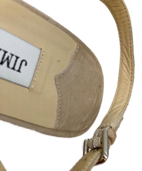 JIMMY CHOO（ジミーチュウ）JIMMY CHOO (ジミーチュウ) スタースタッズ ウェッジソール サンダル ベージュ×ナチュラル サイズ:SIZE 38の古着・服飾アイテム