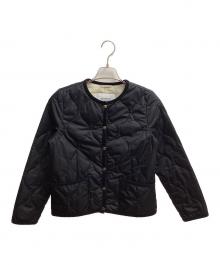 MACKINTOSH PHILOSOPHY（マッキントッシュ フィロソフィー）の古着「ノーカラーキルティングジャケット 中綿ジャケット」｜ネイビー