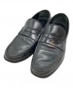 LOUIS VUITTONルイ ヴィトン）の古着「ダミエ コインローファー レザーシューズ」｜ブラック