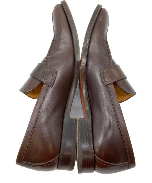 HERMES（エルメス）HERMES (エルメス) MOCASSIN HO LOGO VEAU BOXBOUCLE PALLADIEE レザーシューズ ブラウン サイズ:SIZE 42 1/2の古着・服飾アイテム