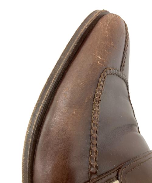 HERMES（エルメス）HERMES (エルメス) MOCASSIN HO LOGO VEAU BOXBOUCLE PALLADIEE レザーシューズ ブラウン サイズ:SIZE 42 1/2の古着・服飾アイテム