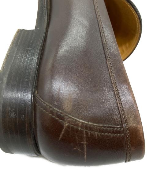 HERMES（エルメス）HERMES (エルメス) MOCASSIN HO LOGO VEAU BOXBOUCLE PALLADIEE レザーシューズ ブラウン サイズ:SIZE 42 1/2の古着・服飾アイテム