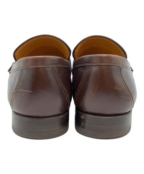 HERMES（エルメス）HERMES (エルメス) MOCASSIN HO LOGO VEAU BOXBOUCLE PALLADIEE レザーシューズ ブラウン サイズ:SIZE 42 1/2の古着・服飾アイテム