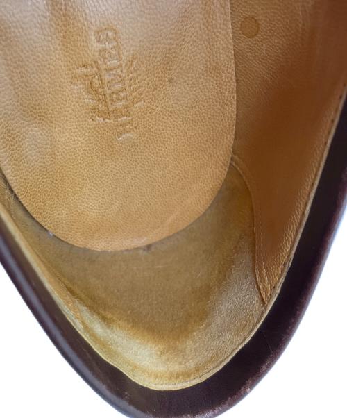 HERMES（エルメス）HERMES (エルメス) MOCASSIN HO LOGO VEAU BOXBOUCLE PALLADIEE レザーシューズ ブラウン サイズ:SIZE 42 1/2の古着・服飾アイテム