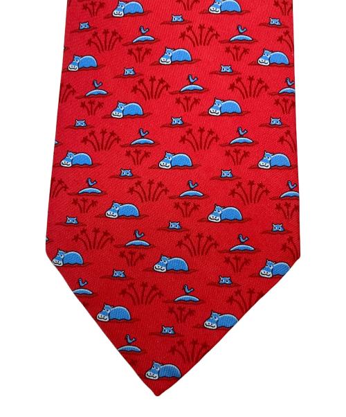 HERMES（エルメス）HERMES (エルメス) ネクタイ レッド サイズ:幅約8.5CM 未使用品の古着・服飾アイテム