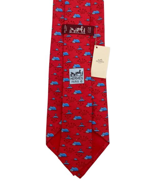 HERMES（エルメス）HERMES (エルメス) ネクタイ レッド サイズ:幅約8.5CM 未使用品の古着・服飾アイテム