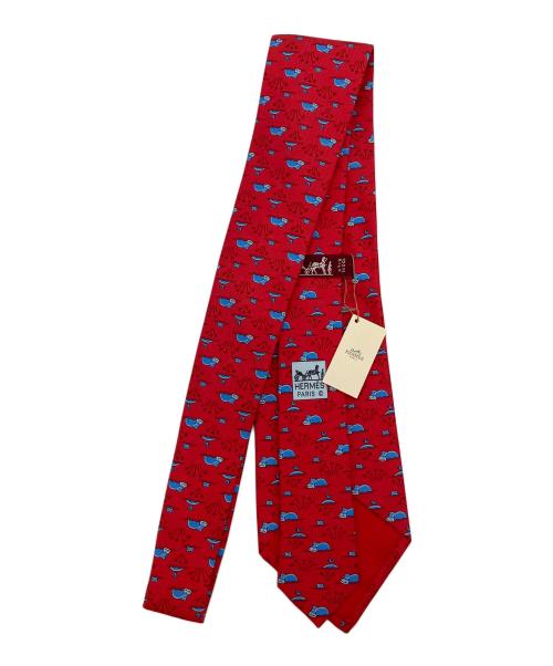 HERMES（エルメス）HERMES (エルメス) ネクタイ レッド サイズ:幅約8.5CM 未使用品の古着・服飾アイテム