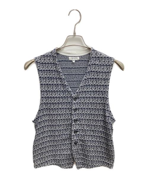 Engineered Garments（エンジニアド ガーメンツ）Engineered Garments (エンジニアド ガーメンツ) 波柄ベスト ネイビー×ホワイト サイズ:SIZE XSの古着・服飾アイテム