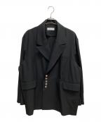 HeRIN.CYEヘリンドットサイ）の古着「slit sleeve jacket」｜ブラック