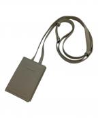 objects.ioオブジェクトアイオー）の古着「レザーストラップ付iPhoneアクセサリー カードケース」｜カーキ