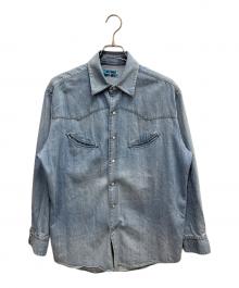 HOLLYWOOD RANCH MARKET（ハリウッドランチマーケッド）の古着「オーガニックデニム ユーズドウォッシュ ウエスタンシャツ」｜スカイブルー