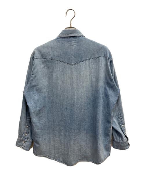 HOLLYWOOD RANCH MARKET（ハリウッドランチマーケッド）HOLLYWOOD RANCH MARKET (ハリウッドランチマーケッド) オーガニックデニム ユーズドウォッシュ ウエスタンシャツ スカイブルー サイズ:SIZE Mの古着・服飾アイテム