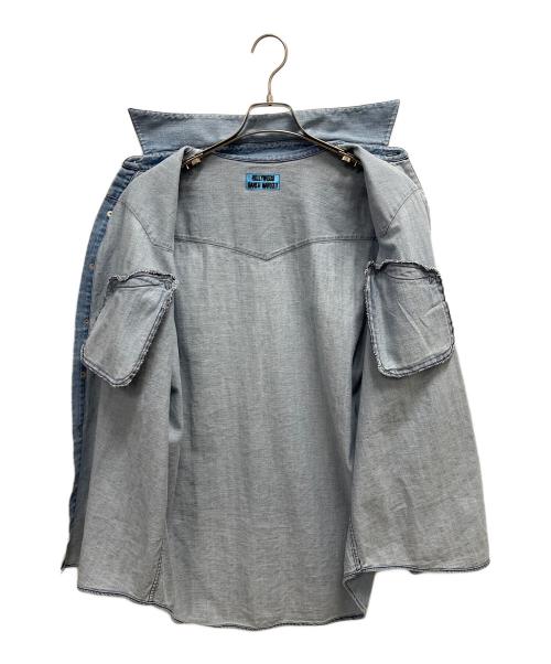 HOLLYWOOD RANCH MARKET（ハリウッドランチマーケッド）HOLLYWOOD RANCH MARKET (ハリウッドランチマーケッド) オーガニックデニム ユーズドウォッシュ ウエスタンシャツ スカイブルー サイズ:SIZE Mの古着・服飾アイテム