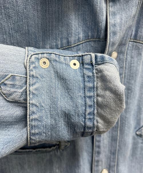 HOLLYWOOD RANCH MARKET（ハリウッドランチマーケッド）HOLLYWOOD RANCH MARKET (ハリウッドランチマーケッド) オーガニックデニム ユーズドウォッシュ ウエスタンシャツ スカイブルー サイズ:SIZE Mの古着・服飾アイテム