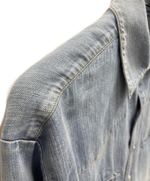 HOLLYWOOD RANCH MARKET（ハリウッドランチマーケッド）HOLLYWOOD RANCH MARKET (ハリウッドランチマーケッド) オーガニックデニム ユーズドウォッシュ ウエスタンシャツ スカイブルー サイズ:SIZE Mの古着・服飾アイテム