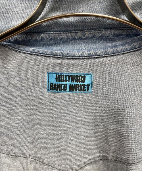 HOLLYWOOD RANCH MARKET（ハリウッドランチマーケッド）HOLLYWOOD RANCH MARKET (ハリウッドランチマーケッド) オーガニックデニム ユーズドウォッシュ ウエスタンシャツ スカイブルー サイズ:SIZE Mの古着・服飾アイテム